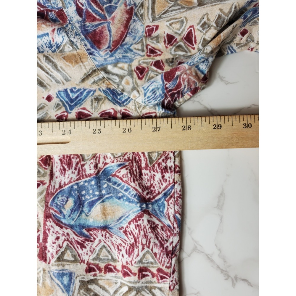 Go Barefoot Men's 2XL Hawaiian Shirt Fish Print Made in USA 100% Cotton Aloha - Picture 4 of 8